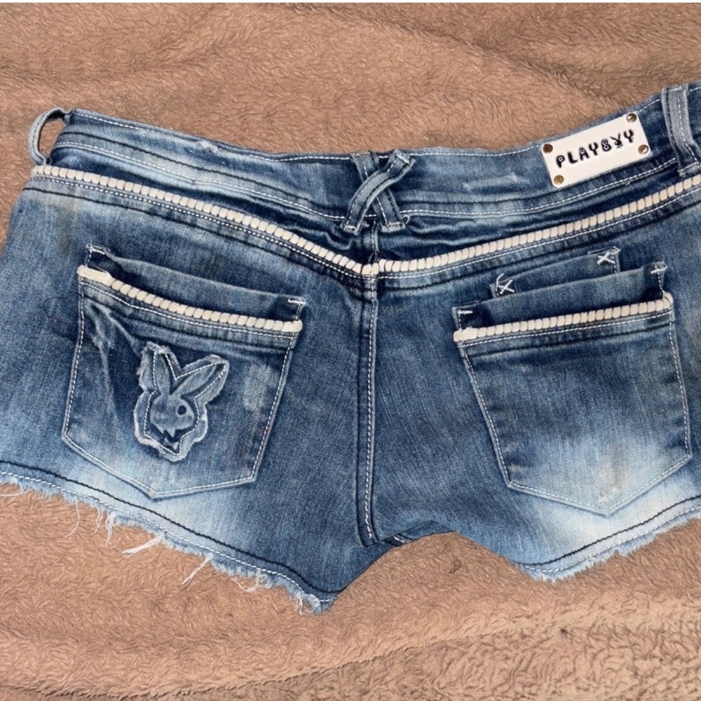 Women’s Y2K PLAYBOY Denim Shorts - Picture 2 of 4
